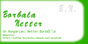 borbala netter business card